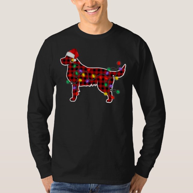 Golden Retriever Hund Santa Hat T Shirt (Framsida)