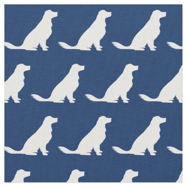 Golden Retriever Hund Silhouette Pet Navy Blue Tyg (Närbild)