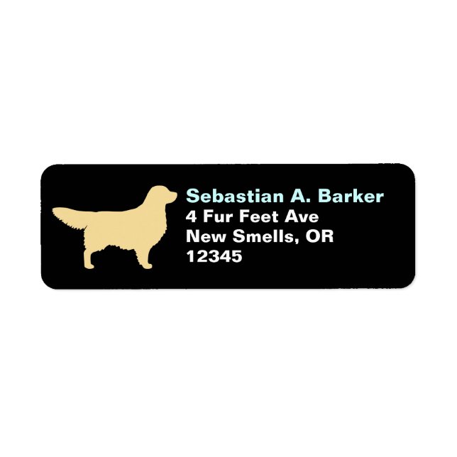 Golden Retriever Hund Silhouette Returadress Returadress Etikett (Framsidan)