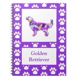 Golden Retriever Hund Silhouette Tass Lila PY&B Anteckningsbok