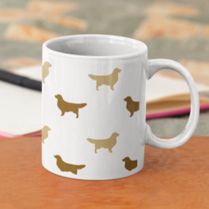 Golden Retriever Hund Silhouettes Mönster Kaffemugg