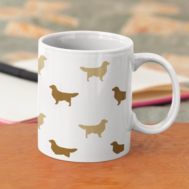 Golden Retriever Hund Silhouettes Mönster Kaffemugg (Skapare uppladdad)