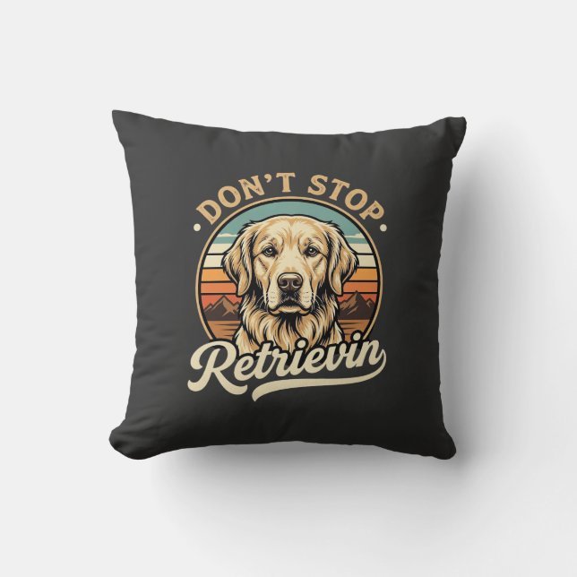 Golden Retriever Hund Sluta Inte Retrievin Kudde (Framsida)