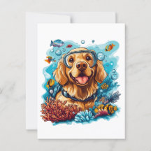 Golden Retriever Hund Snorkeling Coral Reef