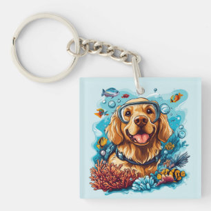 Golden Retriever Hund Snorklar Korallrev