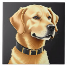 Golden Retriever Hund som bär en läderhalsband