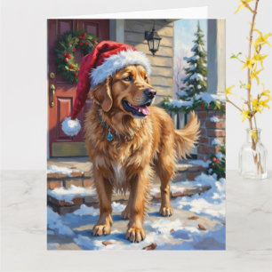 Golden Retriever Hund som bär julängel Kort