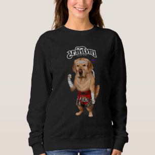 Golden Retriever Hund som Muay Thai Kick Boxing Ch T Shirt