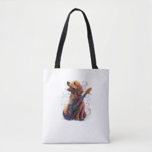 Golden Retriever hund som spelar Electric Guitar S Tygkasse
