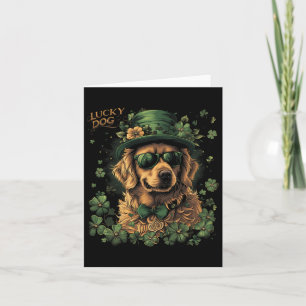 Golden Retriever Hund - St. Patrick's Day Saint Pa Kort