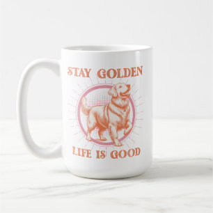 Golden Retriever Hund Stanna Golden Life är Bra Kaffemugg