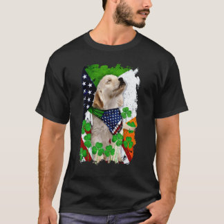 Golden Retriever Hund Stolt Och Amerikansk Flagga T Shirt
