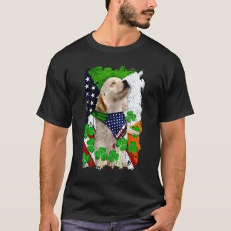 Golden Retriever Hund Stolt Och Amerikansk Flagga T Shirt