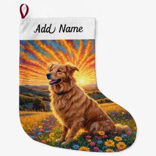 Golden Retriever Hund Stor Julstrumpa