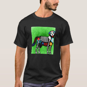 Golden Retriever Hund Sugar Skull Calavera Dia De T Shirt