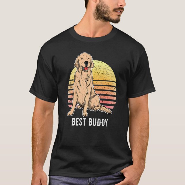 Golden Retriever Hund Sunset 5 T Shirt (Framsida)