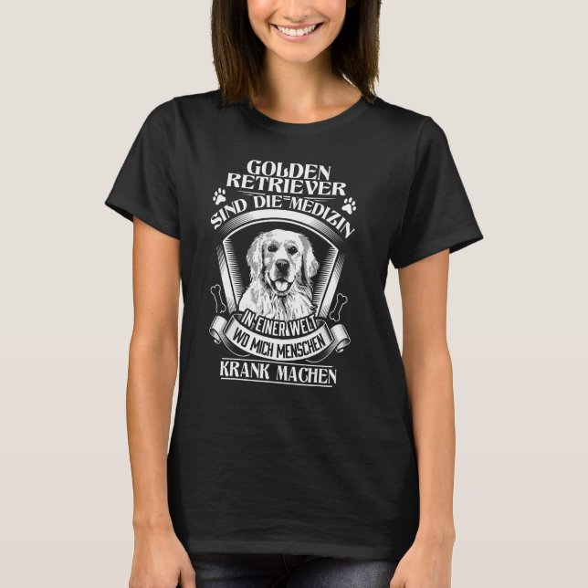 Golden Retriever Hund T Shirt (Framsida)