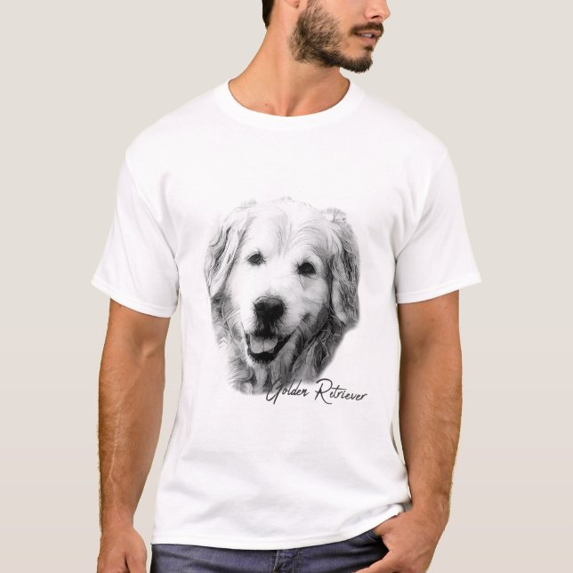 Golden Retriever Hund T Shirt (Framsida)