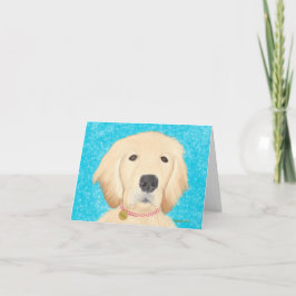 Golden Retriever Hund Tack för att du kort blått V