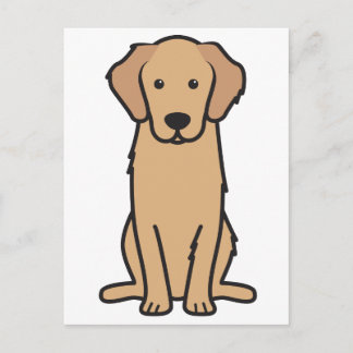 Golden Retriever Hund Tecknad Film Vykort
