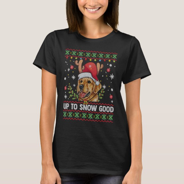 Golden Retriever Hund Ugly jul Sweater T Shirt (Framsida)