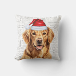 Golden Retriever Hund Vattenfärgjul Kudde