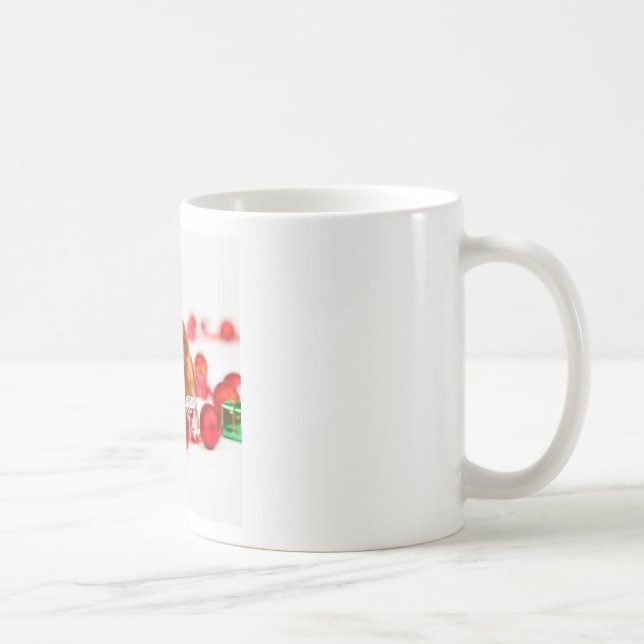 Golden Retriever Hund W Red Santa Hat jul Kaffemugg (Höger)