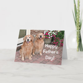 Golden Retriever Hundar med blommor Fars dag Kort
