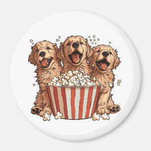 Golden Retriever Hundar Movie Popcorn Bucket Magnet