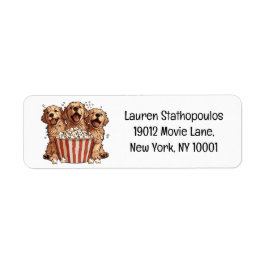 Golden Retriever Hundar Movie Popcorn Bucket Returadress Etikett