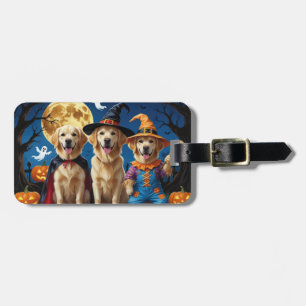 Golden Retriever Hundar Pumpkin Halloween Funny Bagagebricka