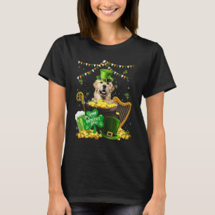 Golden Retriever Hundar Roliga Irländska Shamrock  T Shirt