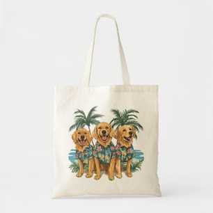 Golden Retriever Hundar Wearing Hawaiian Shirt Tygkasse