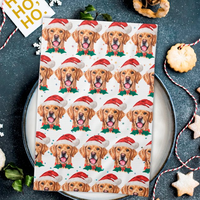 Golden Retriever Hundras Jul Kökshandduk (Skapare uppladdad)