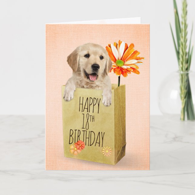 Golden Retriever i 18:e födelsedag Kort (Framsida)