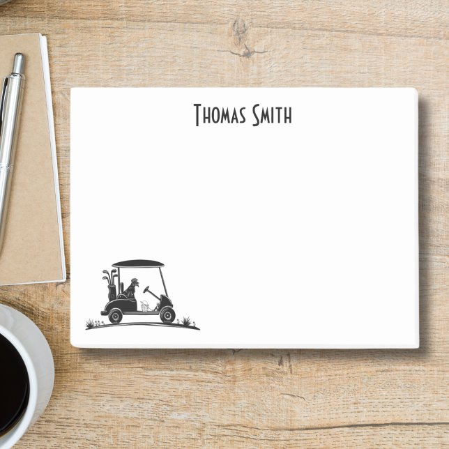 Golden Retriever i Cart Namn Post-it Block (Skapare uppladdad)