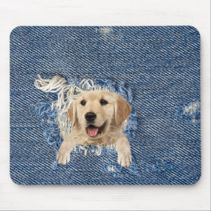 Golden Retriever i Denim Hål Musmatta