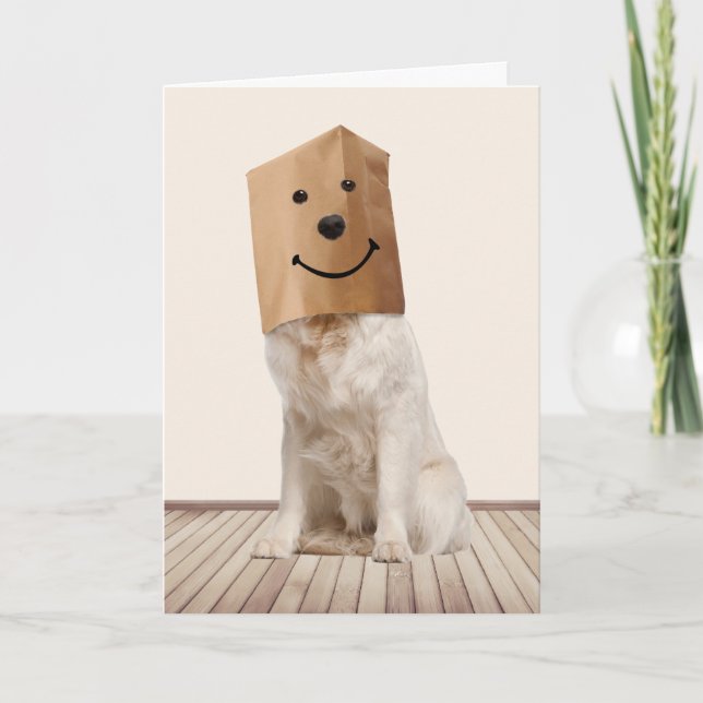 Golden Retriever i en bloggfågel Humor Kort (Framsida)