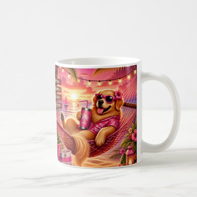 Golden Retriever i en hängmatta Kaffemugg (Höger)