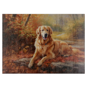 Golden Retriever i höstlöv Fall Inspire