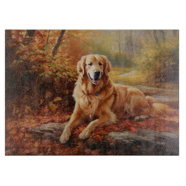 Golden Retriever i höstlöv Fall Inspire (Framsidan)