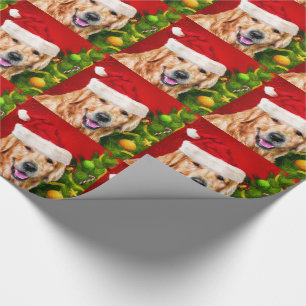 Golden Retriever i jultomten Presentpapper