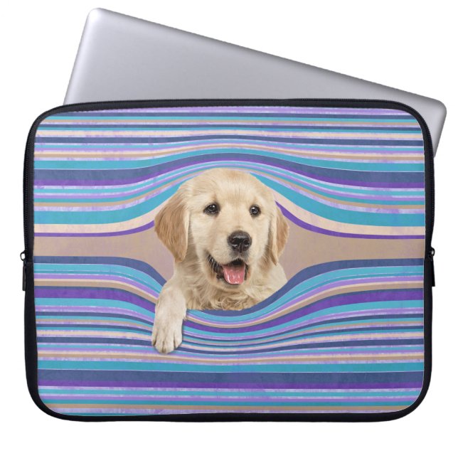 Golden Retriever i Rand Laptop Fodral (Framsidan)