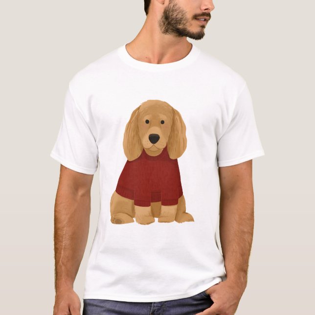 Golden Retriever i röd tröja (Framsida)
