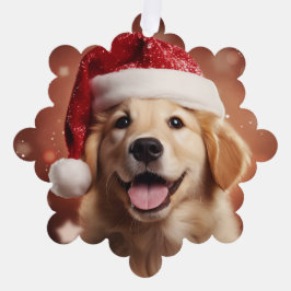 Golden Retriever i Santa Hat