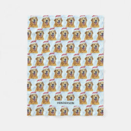 Golden Retriever i Santa Hat eller Anpassningsbar Fleecefilt