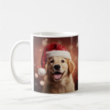 Golden Retriever i Santa Hat