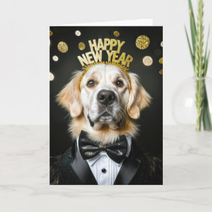 Golden Retriever i Smoking Nyår Helgkort