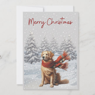 Golden Retriever i snö-julkortet Julkort