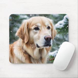 Golden Retriever i Snöflingor Musmatta
